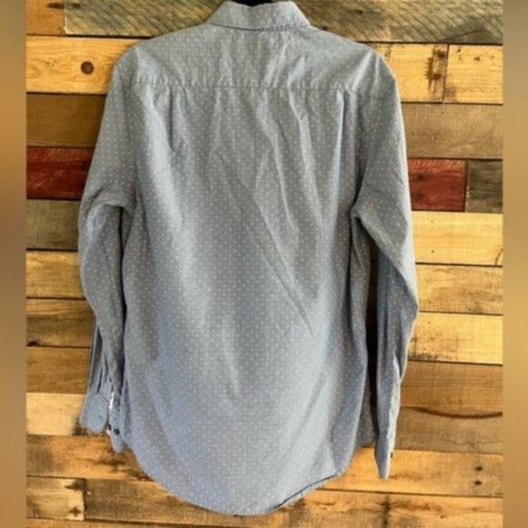 Denim & Flowers Ricky Singh Chambray Polka Dot Button Up Shirt Size Medium - Picture 2 of 11